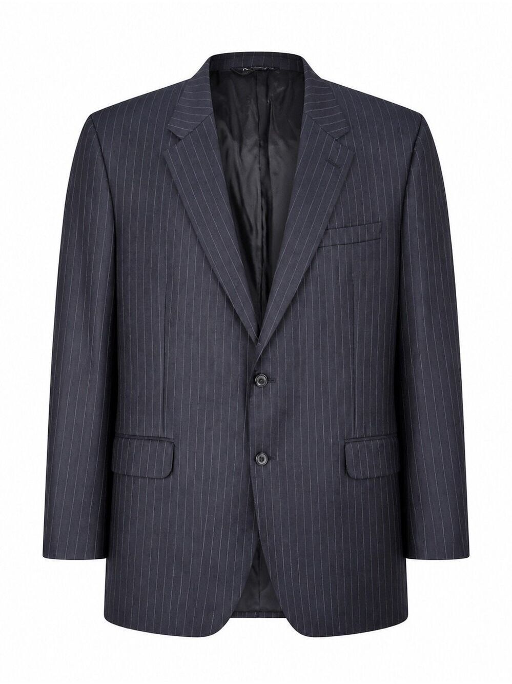 Jos A Bank Blazer Men's Navy Pinstripe 48R 100% Wool Classic Business Jacket EUC